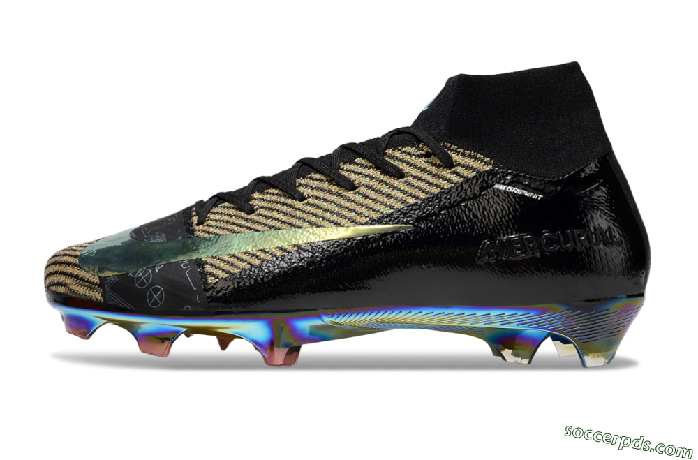 Nike Air Zoom Mercurial Superfly 10 Elite FG High-Tops Football Boots - Black/Gold/White 2
