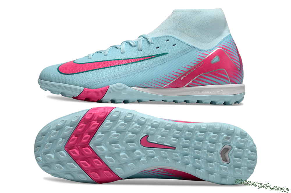 Nike Air Zoom Mercurial Superfly 10 Elite TF High-Tops Football Shoes - Jade/Pink/White 0