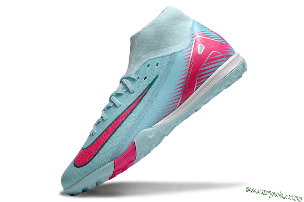 Nike Air Zoom Mercurial Superfly 10 Elite TF High-Tops Football Shoes - Jade/Pink/White 5