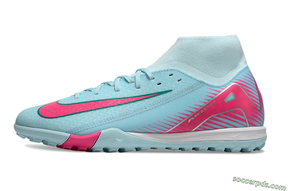 Nike Air Zoom Mercurial Superfly 10 Elite TF High-Tops Football Shoes - Jade/Pink/White 2