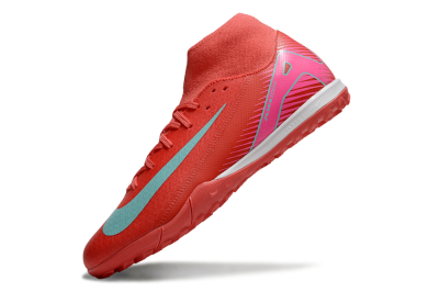 Nike Air Zoom Mercurial Superfly 10 Elite TF High-Tops Football Shoes - Red/Jade/Pink