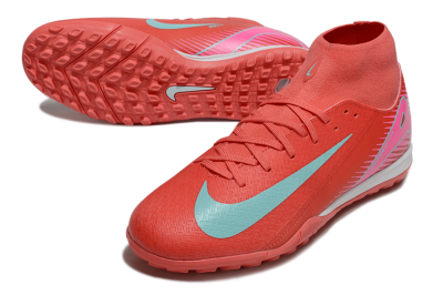 Nike Air Zoom Mercurial Superfly 10 Elite TF High-Tops Football Shoes - Red/Jade/Pink