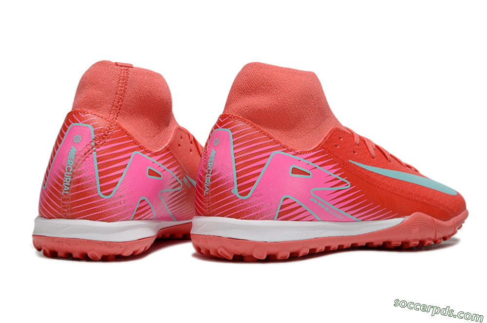 Nike Air Zoom Mercurial Superfly 10 Elite TF High-Tops Football Shoes - Red/Jade/Pink 6
