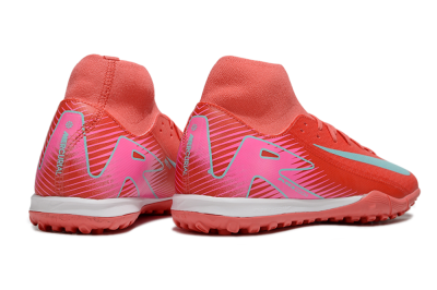 Nike Air Zoom Mercurial Superfly 10 Elite TF High-Tops Football Shoes - Red/Jade/Pink