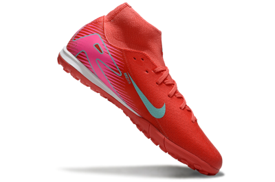 Nike Air Zoom Mercurial Superfly 10 Elite TF High-Tops Football Shoes - Red/Jade/Pink