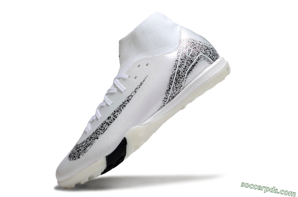 Nike Air Zoom Mercurial Superfly 10 Elite TF High-Tops Football Shoes - White/Black/Beige 5