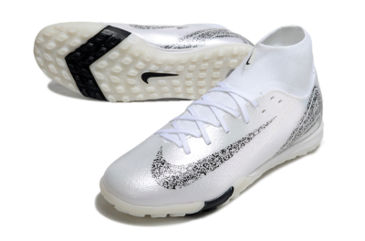 Nike Air Zoom Mercurial Superfly 10 Elite TF High-Tops Football Shoes - White/Black/Beige