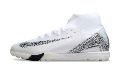Nike Air Zoom Mercurial Superfly 10 Elite TF High-Tops Football Shoes - White/Black/Beige