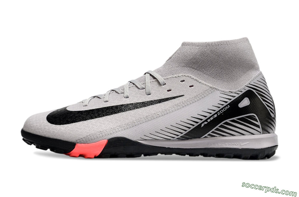 Nike Air Zoom Mercurial Superfly 10 Elite TF High-Tops Football Shoes - Grey/Black/Pink 2