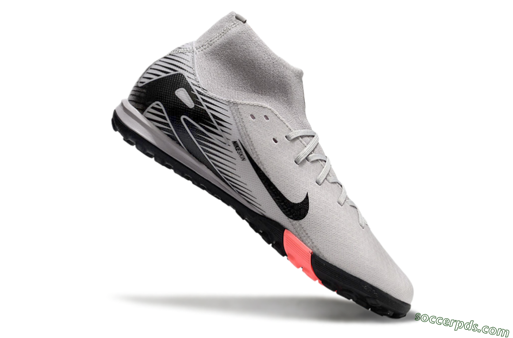 Nike Air Zoom Mercurial Superfly 10 Elite TF High-Tops Football Shoes - Grey/Black/Pink 4