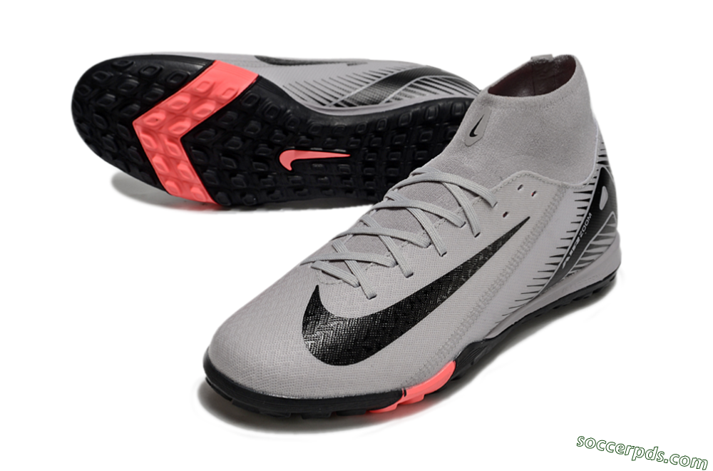 Nike Air Zoom Mercurial Superfly 10 Elite TF High-Tops Football Shoes - Grey/Black/Pink 3