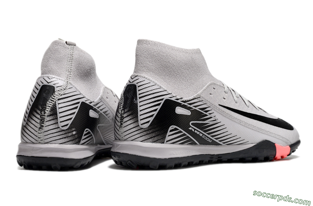 Nike Air Zoom Mercurial Superfly 10 Elite TF High-Tops Football Shoes - Grey/Black/Pink 6