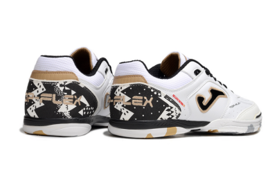 Joma Top Flex IC Low-Tops Football Shoes - White/Black/Gold