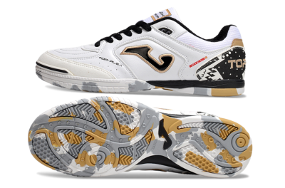 Joma Top Flex IC Low-Tops Football Shoes - White/Black/Gold