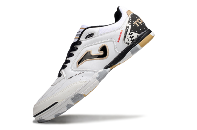 Joma Top Flex IC Low-Tops Football Shoes - White/Black/Gold