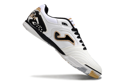 Joma Top Flex IC Low-Tops Football Shoes - White/Black/Gold