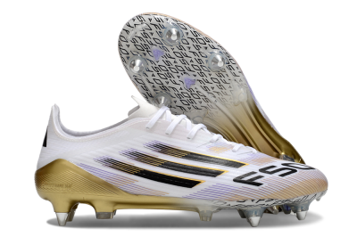 Adidas F50 Elite SG Low-Tops Football Boots - White/Black/Gold