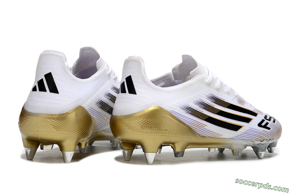 Adidas F50 Elite SG Low-Tops Football Boots - White/Black/Gold 6