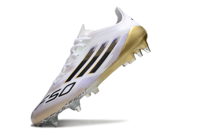Adidas F50 Elite SG Low-Tops Football Boots - White/Black/Gold