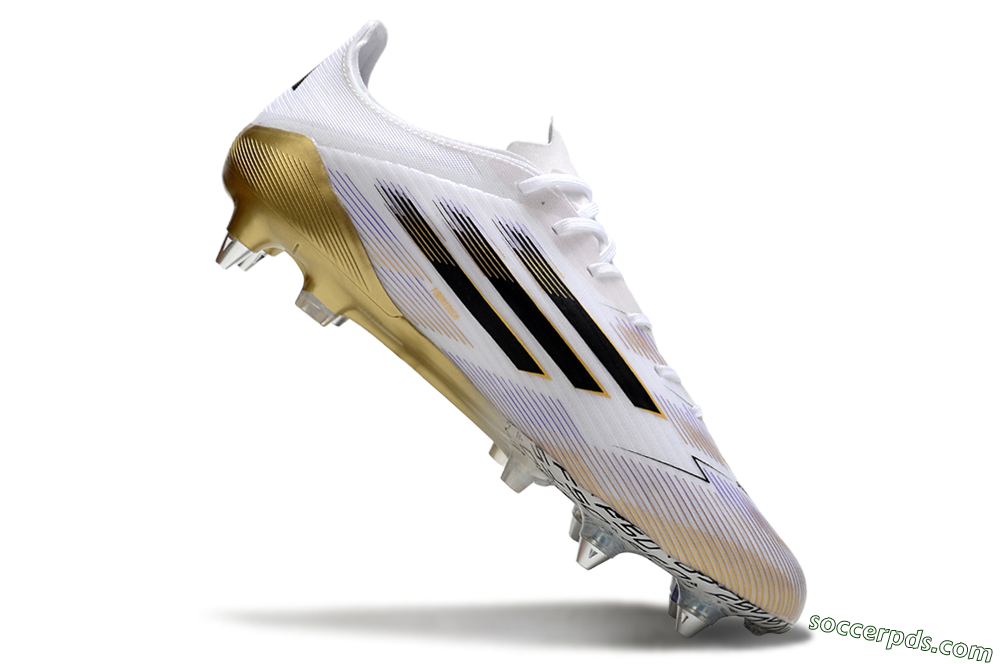 Adidas F50 Elite SG Low-Tops Football Boots - White/Black/Gold 4