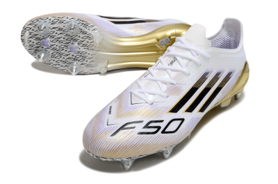 Adidas F50 Elite SG Low-Tops Football Boots - White/Black/Gold