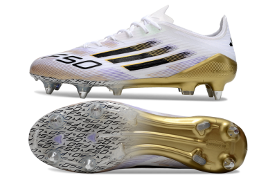 Adidas F50 Elite SG Low-Tops Football Boots - White/Black/Gold