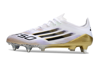 Adidas F50 Elite SG Low-Tops Football Boots - White/Black/Gold