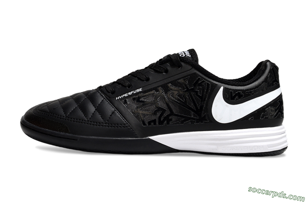 Nike Lunar Gato 2 IC Low-Tops Football Shoes - Black/White 2