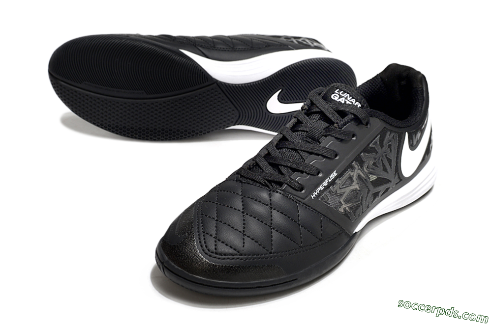 Nike Lunar Gato 2 IC Low-Tops Football Shoes - Black/White 3