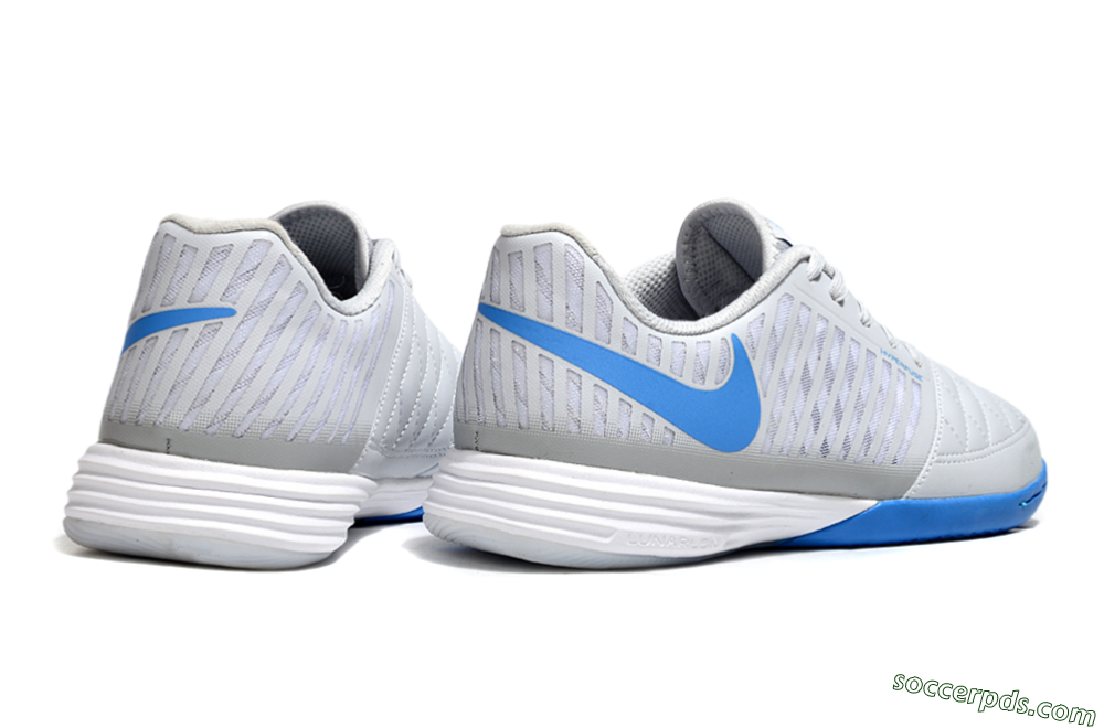 Nike Lunar Gato 2 IC Low-Tops Football Shoes - Grey/Blue/White 6
