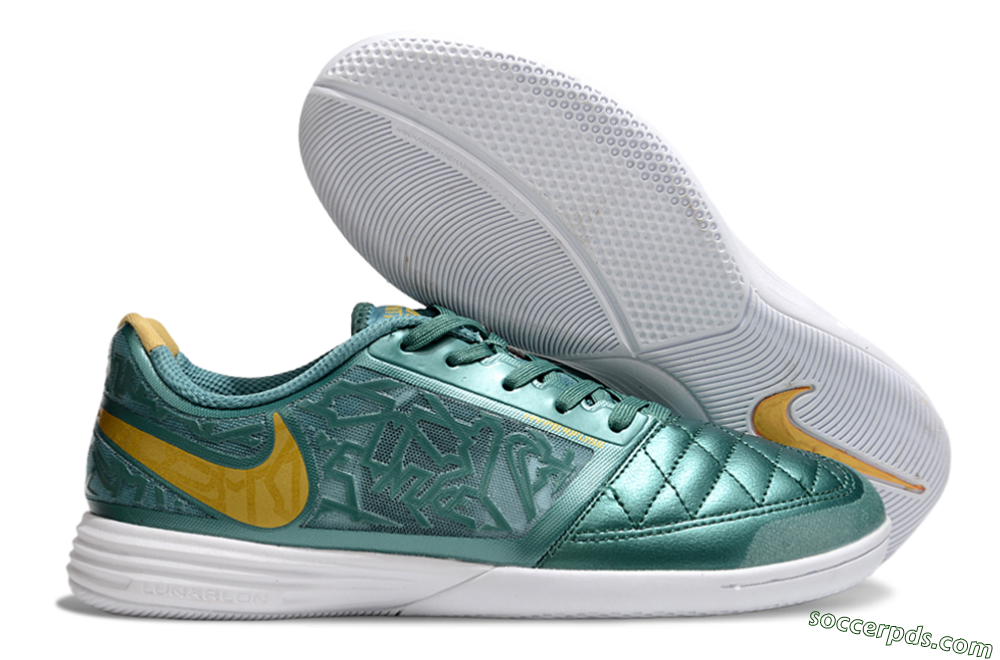 Nike Lunar Gato 2 IC Low-Tops Football Shoes - Green/Yellow/White 1