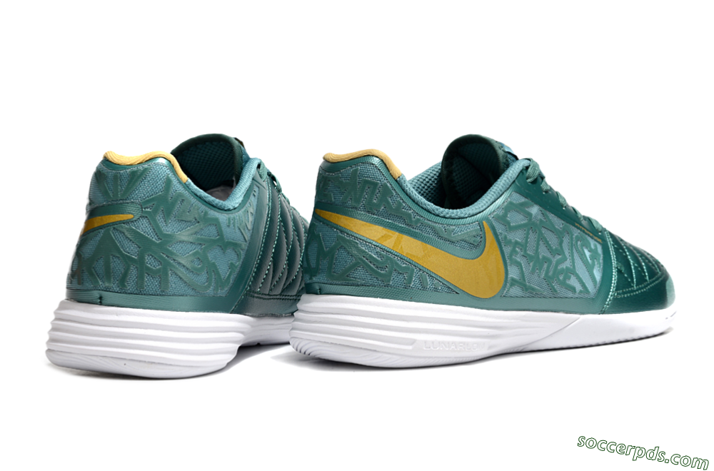 Nike Lunar Gato 2 IC Low-Tops Football Shoes - Green/Yellow/White 6