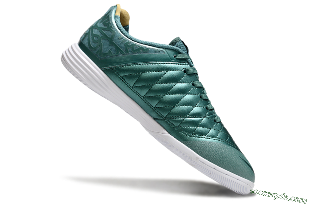 Nike Lunar Gato 2 IC Low-Tops Football Shoes - Green/Yellow/White 4