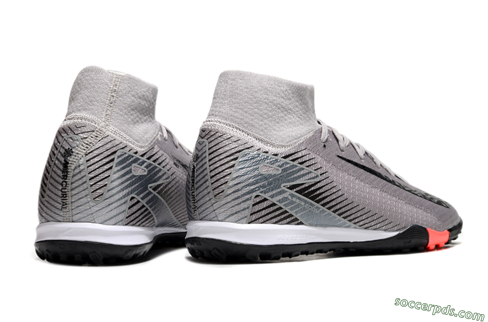Nike Air Zoom Mercurial Superfly 10 Elite TF High-Tops Football Shoes - Grey/Black/Silver 6
