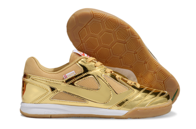 Nike Street Gato IC Low-Tops Football Shoes - Gold/White/Brown