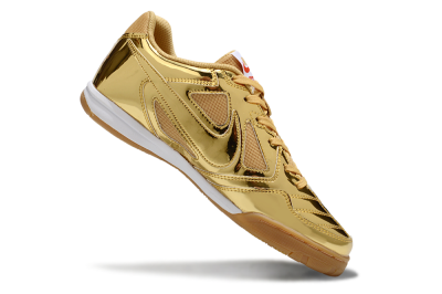Nike Street Gato IC Low-Tops Football Shoes - Gold/White/Brown