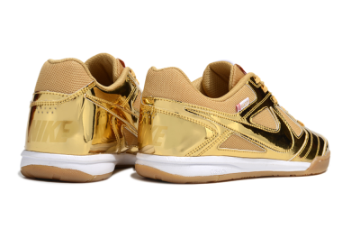 Nike Street Gato IC Low-Tops Football Shoes - Gold/White/Brown
