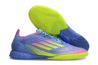 Adidas F50 Pro IC Low-Tops Football Shoes - Blue/Yellow/Pink