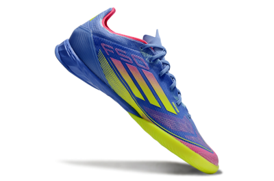 Adidas F50 Pro IC Low-Tops Football Shoes - Blue/Yellow/Pink