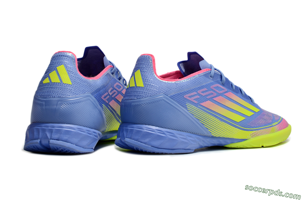 Adidas F50 Pro IC Low-Tops Football Shoes - Blue/Yellow/Pink 6