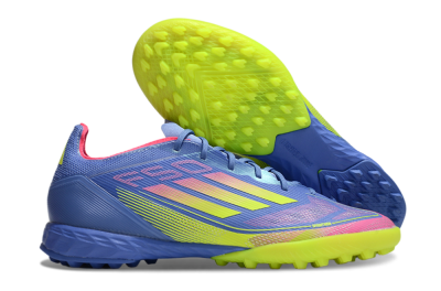 Adidas F50 Pro TF Low-Tops Football Shoes - Blue/Yellow/Pink
