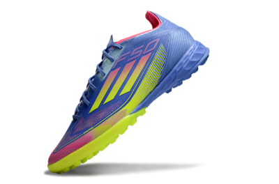 Adidas F50 Pro TF Low-Tops Football Shoes - Blue/Yellow/Pink