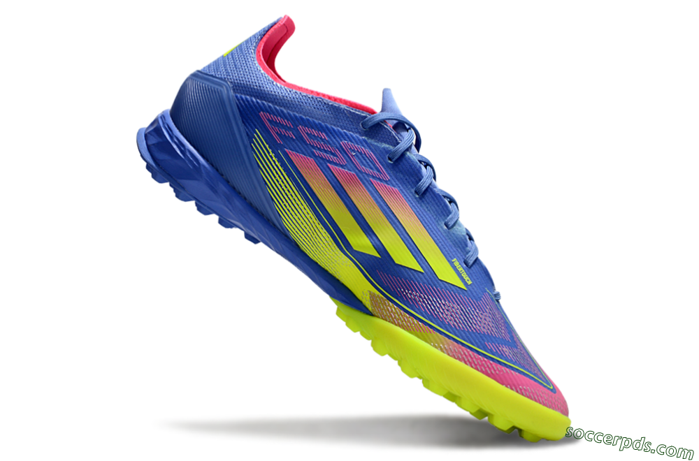 Adidas F50 Pro TF Low-Tops Football Shoes - Blue/Yellow/Pink 4