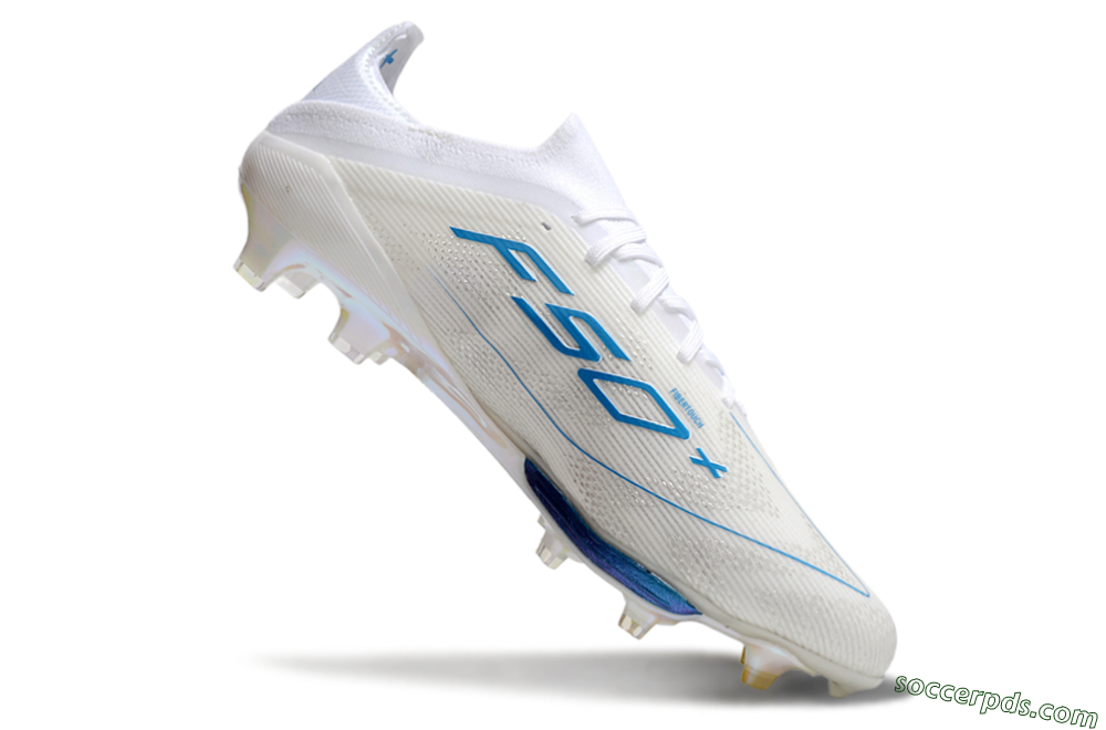 Adidas F50+ Elite Lightstrike Pro FG Low-Tops Football Boots - Beige/White/Blue 4