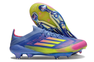 Adidas F50+ Elite Lightstrike Pro FG Low-Tops Football Boots - Blue/Yellow/Pink