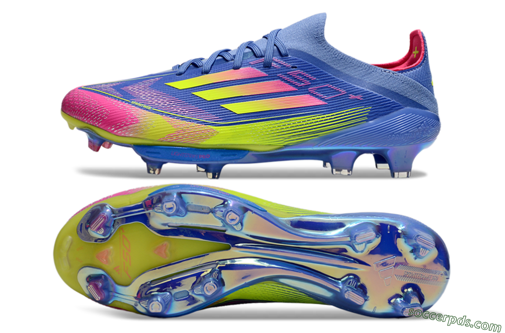 Adidas F50+ Elite Lightstrike Pro FG Low-Tops Football Boots - Blue/Yellow/Pink 0
