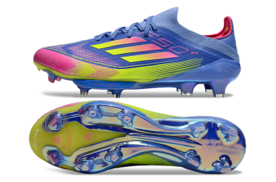 Adidas F50+ Elite Lightstrike Pro FG Low-Tops Football Boots - Blue/Yellow/Pink
