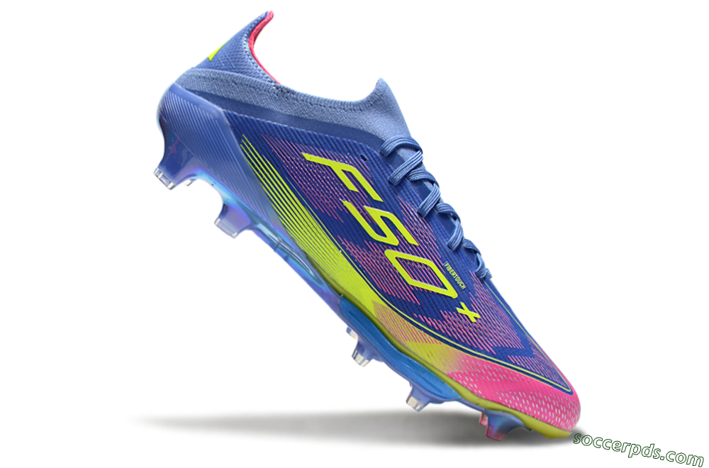 Adidas F50+ Elite Lightstrike Pro FG Low-Tops Football Boots - Blue/Yellow/Pink 4