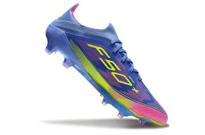 Adidas F50+ Elite Lightstrike Pro FG Low-Tops Football Boots - Blue/Yellow/Pink