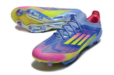 Adidas F50+ Elite Lightstrike Pro FG Low-Tops Football Boots - Blue/Yellow/Pink